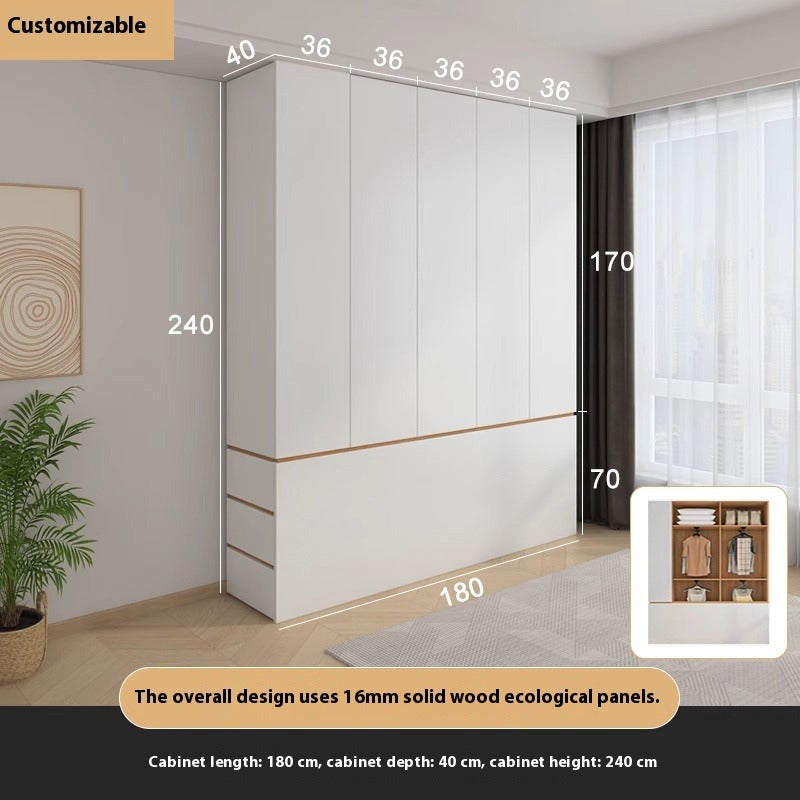 Solid Wood End-of-Bed Cabinet – Narrow Storage Unit with Drawers for Kids & Small Bedrooms
