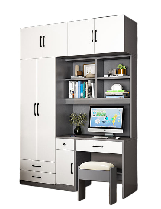 All-in-One Kids’ Desk with Wardrobe – Space-Saving Study Table & Bookshelf Combo for Small Bedrooms