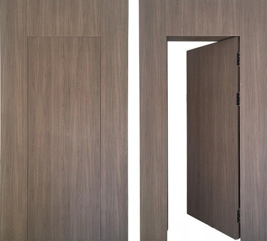 Solid Wood Slatted Hidden Door – Wall-Integrated Wood Veneer Secret Door for Bedroom or TV Background Wall