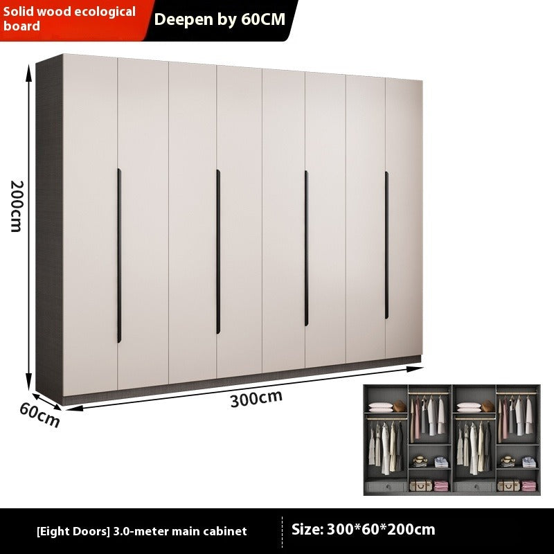 Solid Wood Wardrobe – Modern Eco-Board Closet for Small Bedroom Storage