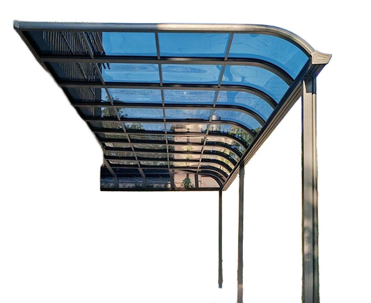 Aluminum Outdoor Awning for Rooftop, Terrace, Eaves & Windows with Sun & Rain Protection
