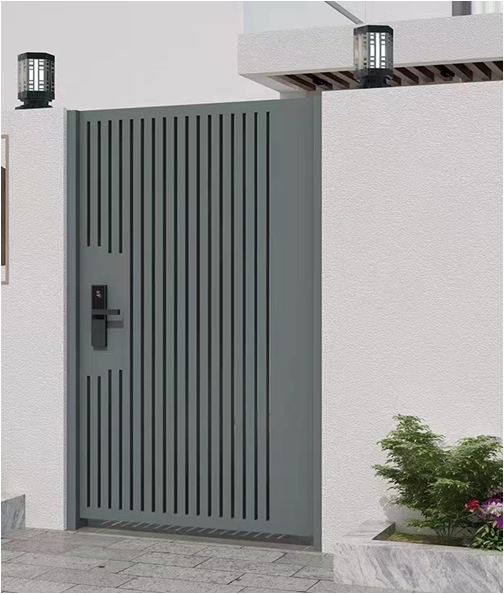 Wrought Iron & Aluminum Courtyard Gate – Modern Swing Gate for Villas and Garden Entrances