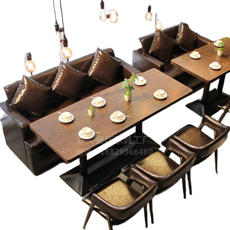 Retro Restaurant Booth Sofa & Table Set for Café, Bar, Hotpot & Tea Shop Seating