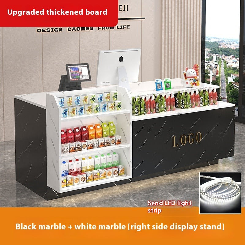 Compact Bar-Style Checkout Counter – LED Front Desk for Shops, Cafés, Convenience Stores & Supermarkets