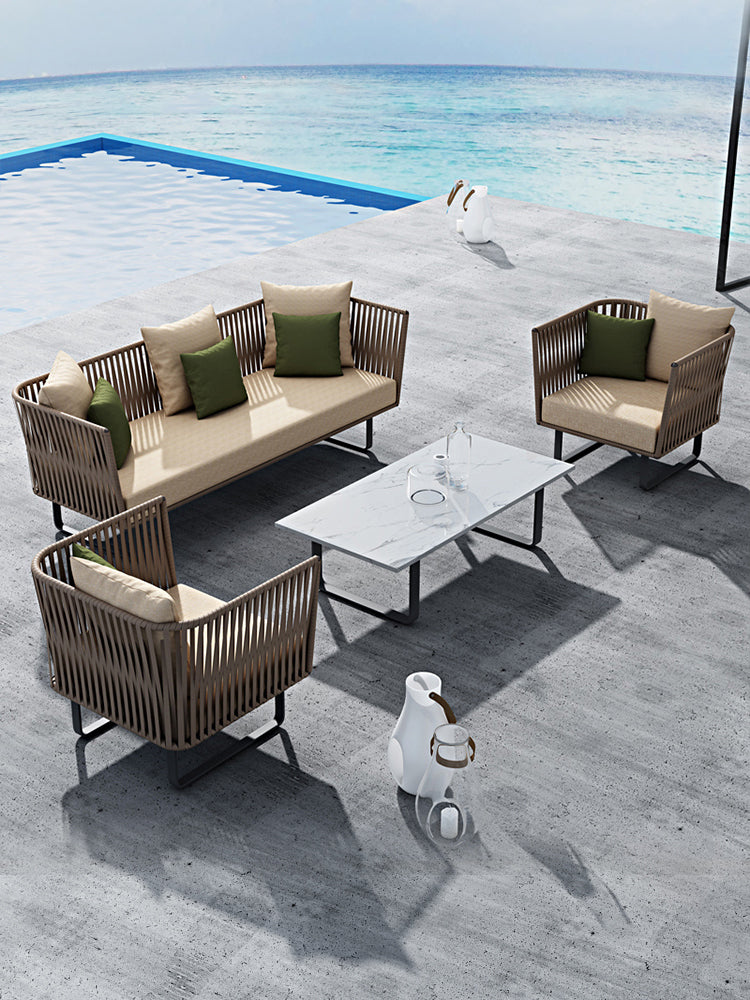 3-Seater Outdoor Rattan Sofa Set for Patio, Garden & Balcony
