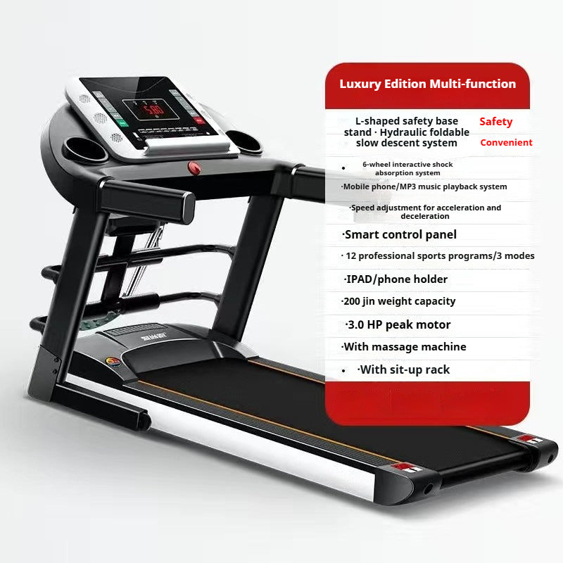 Smart Foldable Electric Treadmill for Home Use with Silent Motor & Walking Mode