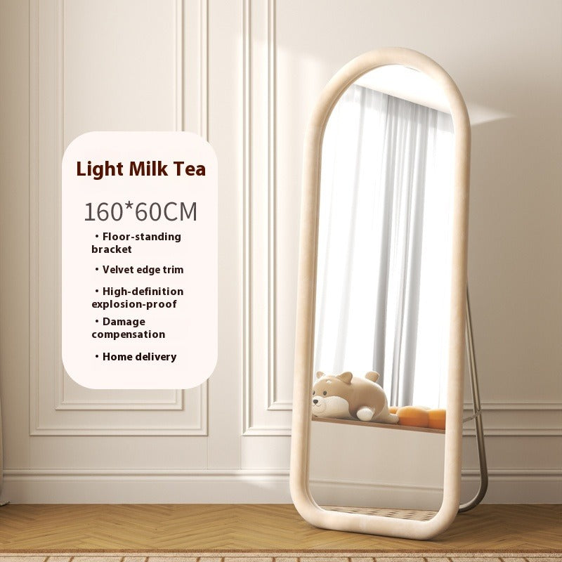 Aesthetic Full-Length Irregular Mirror – Wall-Mounted or Freestanding Dressing Mirror for Girls' Bedroom