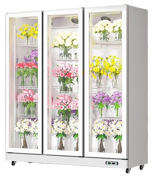 Commercial Flower Display Refrigerator - Frost-Free Cooling, High Clarity Glass, Anti-Fog System, Premium Flower Preservation Cabinet for Florists