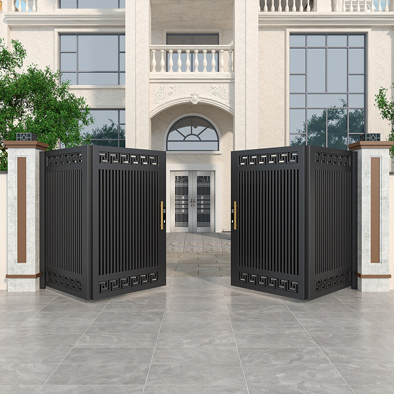 Wrought Iron & Aluminum Courtyard Gate – Modern Swing Gate for Villas and Garden Entrances