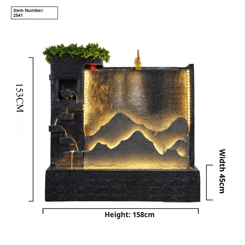 Rockery Waterfall Wall Fountain with Screen Feature for Villa Garden, Courtyard & Office Landscape Decor
