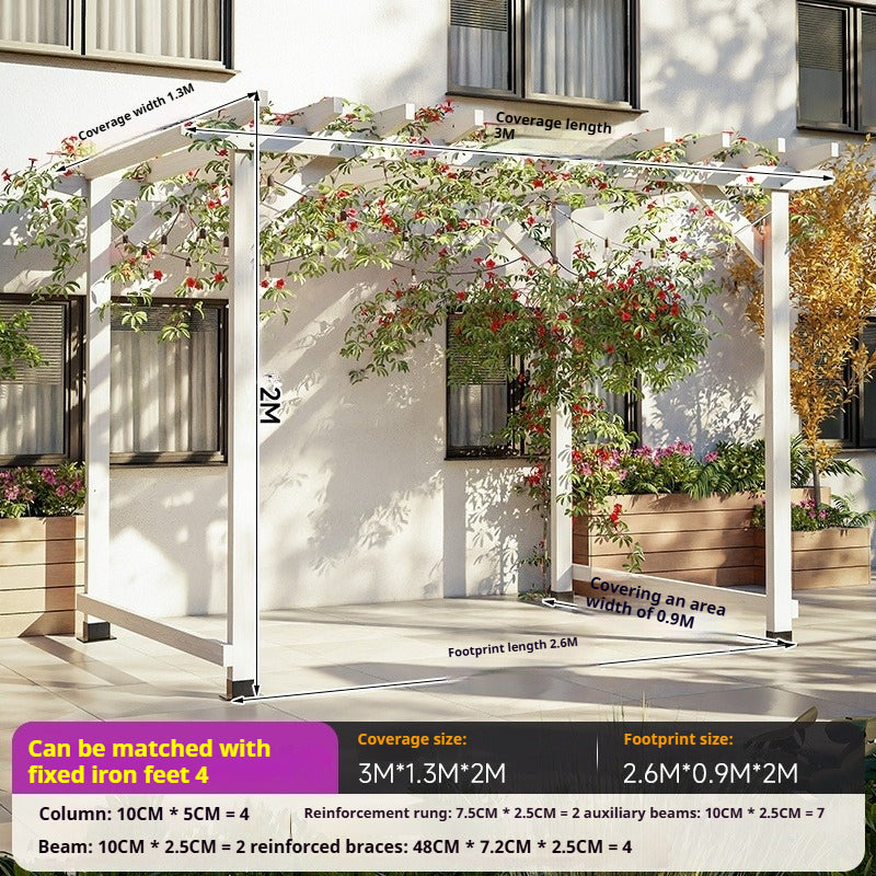 Outdoor Pergola & Trellis Pavilion in Treated Wood for Villa Garden & Courtyard Use