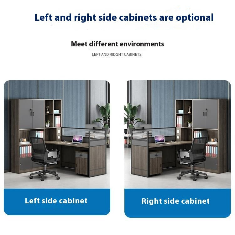Office Desk & Chair Workstation Set with Storage Cabinet for 2/4-Person HR & Finance Teams