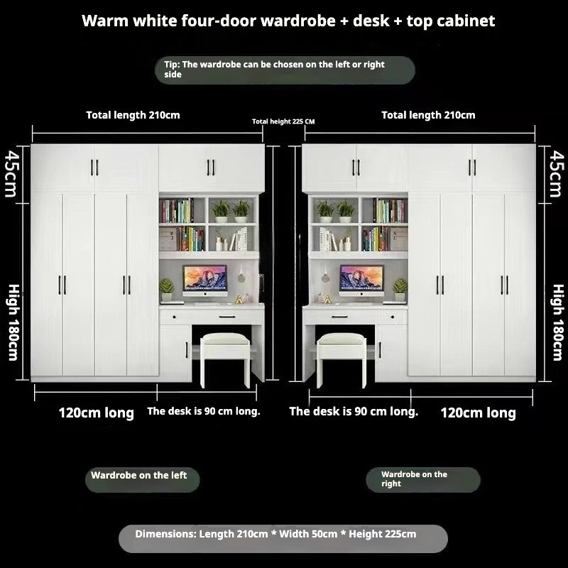 All-in-One Kids’ Desk with Wardrobe – Space-Saving Study Table & Bookshelf Combo for Small Bedrooms