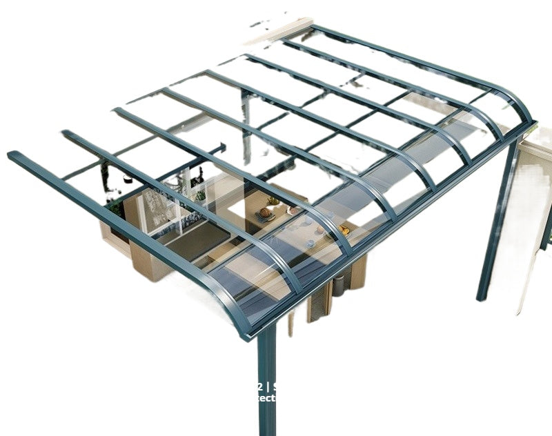 Aluminum Outdoor Awning for Patio, Balcony, Eaves & Carport with Rain & Sun Protection
