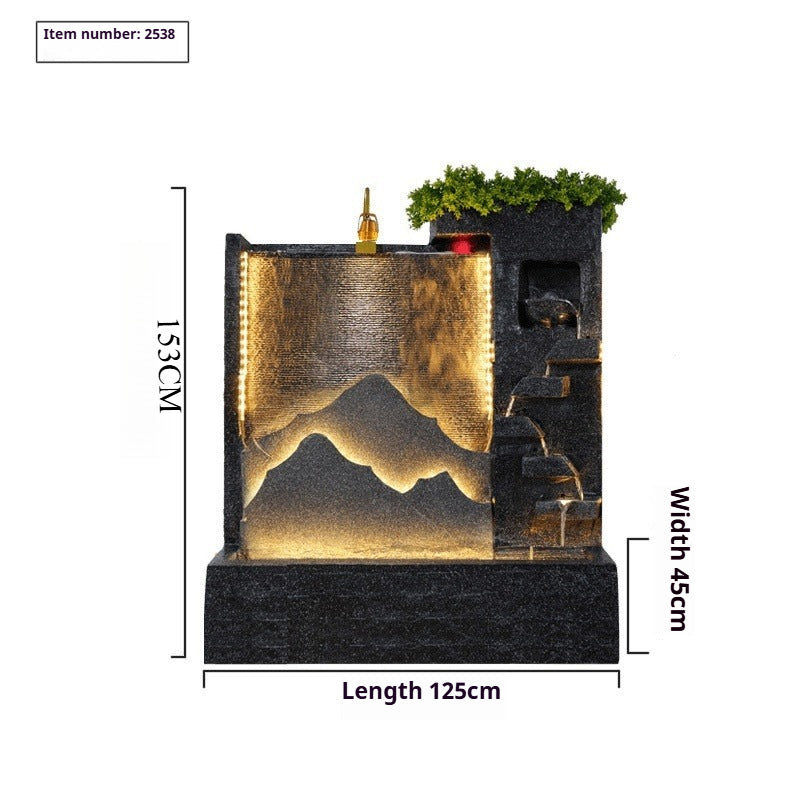 Rockery Waterfall Wall Fountain with Screen Feature for Villa Garden, Courtyard & Office Landscape Decor