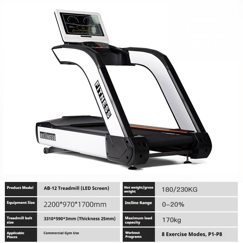 Commercial Smart Treadmill with Shock Absorption & Low Noise for Gym and Home Use