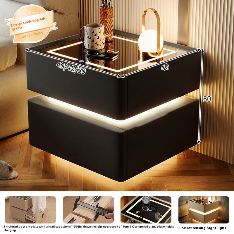 Smart Bedside Table – Luxury Solid Wood Nightstand with Touch Panel, Bluetooth Speaker & Digital Lock