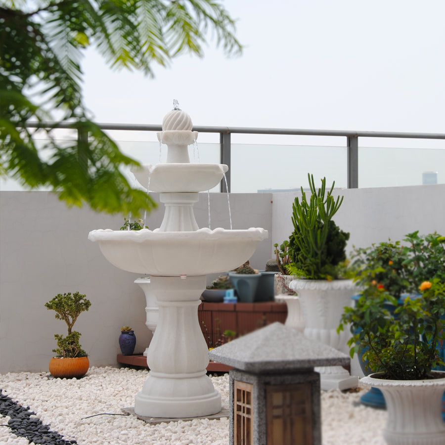 Solar-Powered European Fountain for Garden Landscape, Courtyard Decor & Villa Wishing Pool