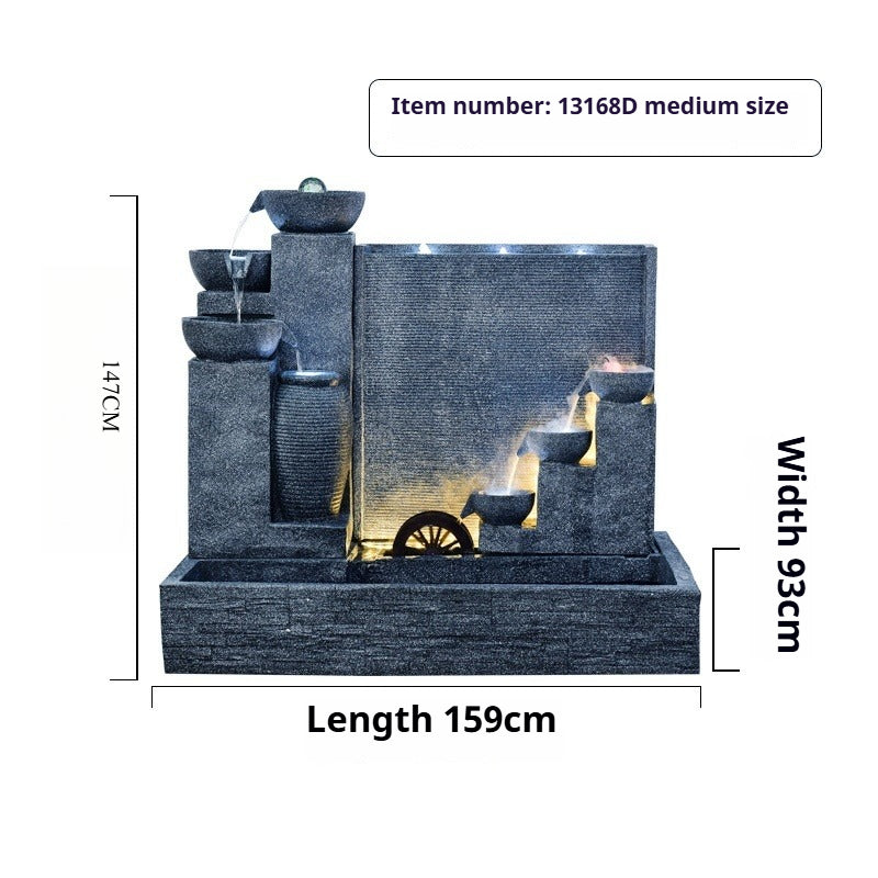 Rockery Waterfall Wall Fountain with Screen Feature for Villa Garden, Courtyard & Office Landscape Decor