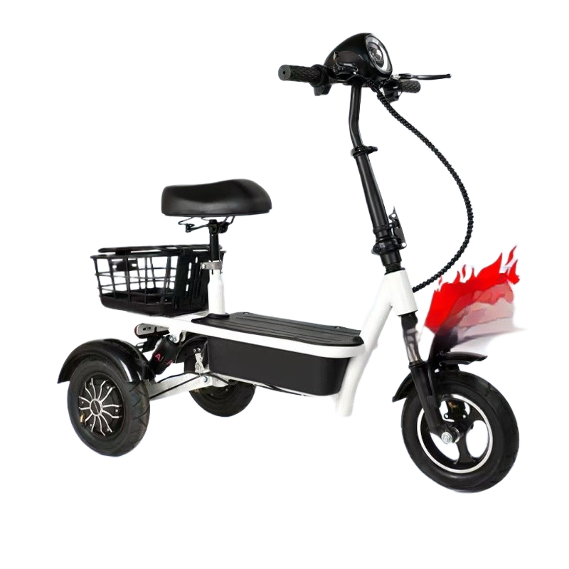 Compact 2-Seater Electric Trike E-Bike with 350W Motor, Lithium Battery, and Foldable Design - New