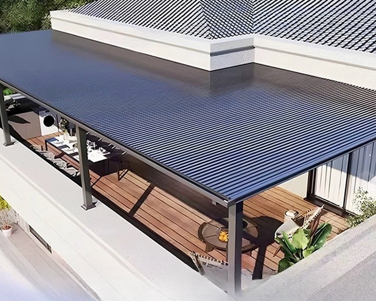 Aluminum Louver Roof Canopy with Heat-Insulating Panels for Villa Patio & Gazebo Use