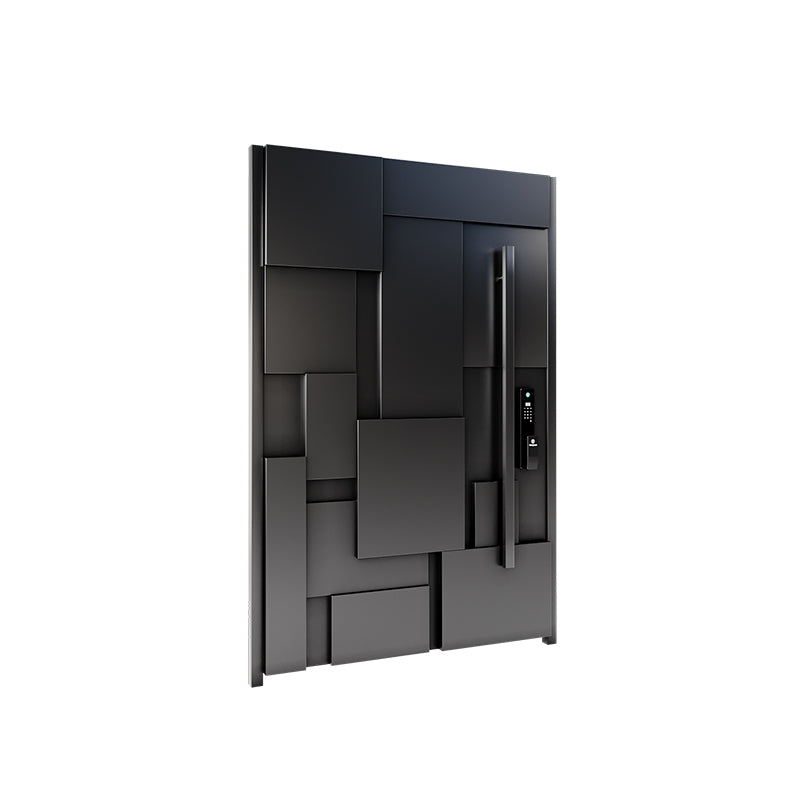 Aluminum Courtyard Gate – Double Swing Villa Entry Door with Wrought Iron Fence for Garden or Rural Homes