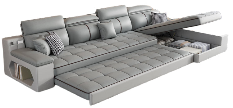 Elegant Velvet Sectional Sofa Set with Ottoman and Storage - Multi-Functional Living Room Furniture