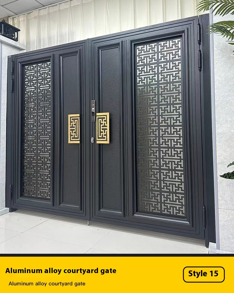 Aluminum Courtyard Gate – Double Swing or Sliding Electric Villa Entrance Gate for Garden & Private Homes