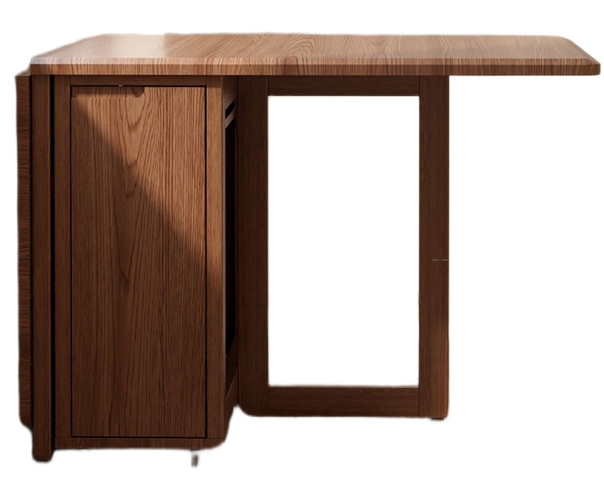 Solid Wood Foldable Dining Table Set for Small Apartments in Rectangular Shape