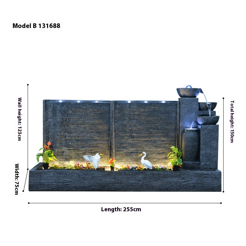 Rockery Waterfall Wall Fountain with Screen Feature for Villa Garden, Courtyard & Office Landscape Decor