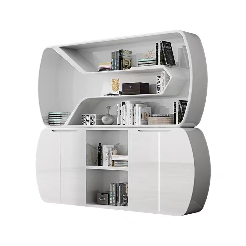 Custom White Lacquer Office Cabinet – Modern Display & Storage Unit for Files and Background Wall