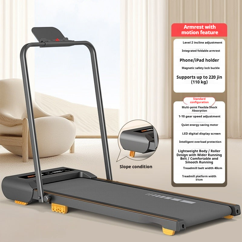 Smart Foldable Treadmill with Incline & Noise Reduction for Compact Home Fitness