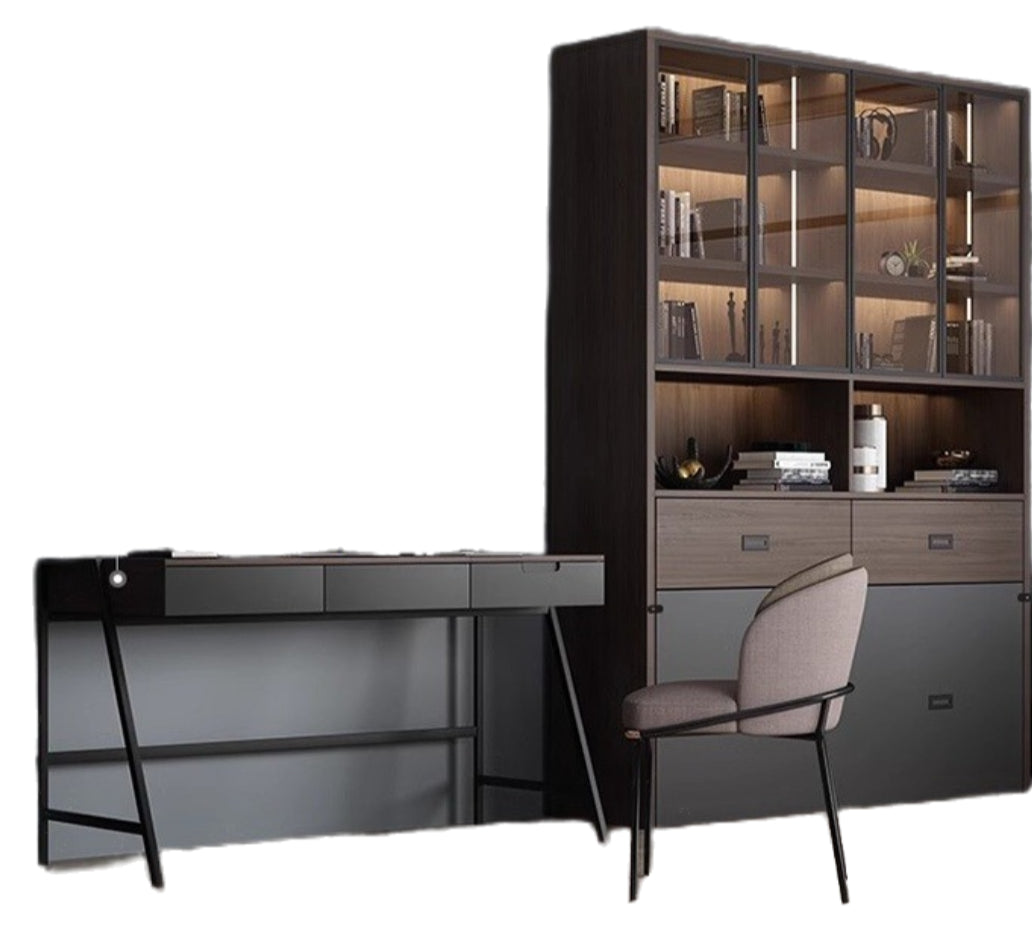 Elegant Foldable Study Desk Bed with Integrated Bookshelf and Storage - New