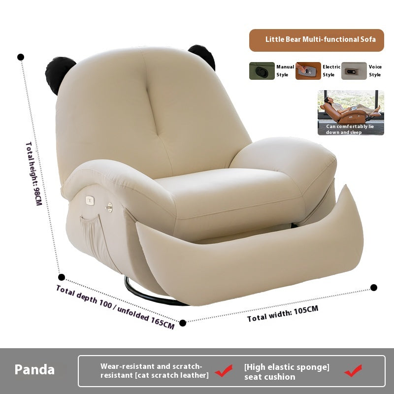 Smart Electric Recliner Chair with Massage, Heating, Rocking, USB & Battery for Small Cream-Style Living Rooms