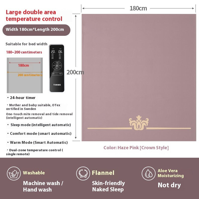 4-Zone Electric Blanket for Single or Double Bed with Adjustable Temperature & Safety Protection