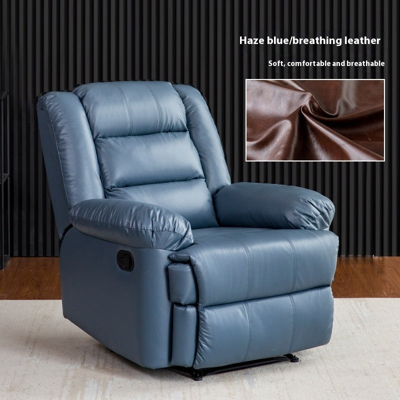 Electric Reclining Space Capsule Chair with Massage, USB Charging & 270° Swivel in Leather or Tech Fabric
