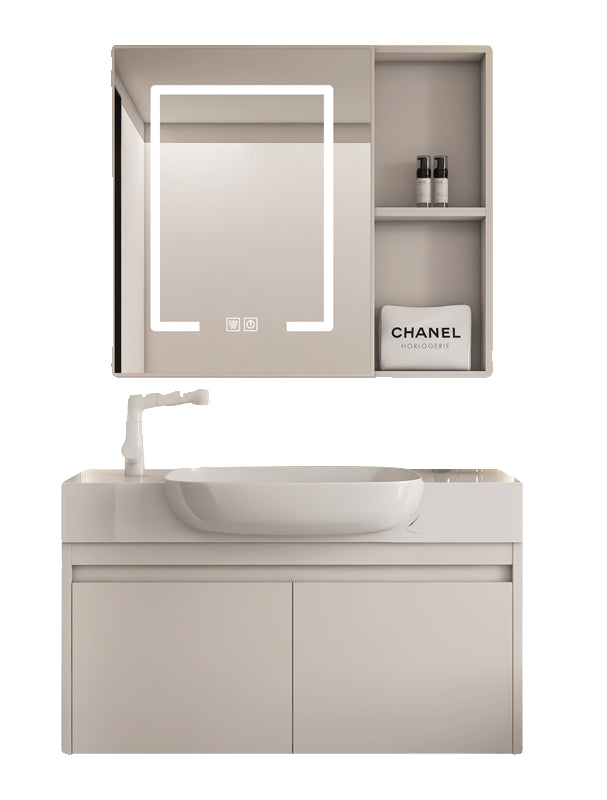 Ultra-Slim Space Aluminum Bathroom Vanity – 24cm Narrow Basin Cabinet Set for Small Bathrooms