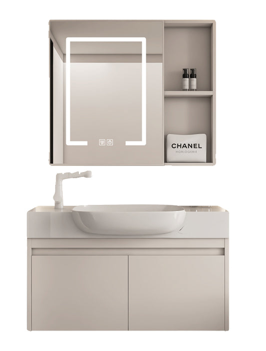 Ultra-Slim Space Aluminum Bathroom Vanity – 24cm Narrow Basin Cabinet Set for Small Bathrooms