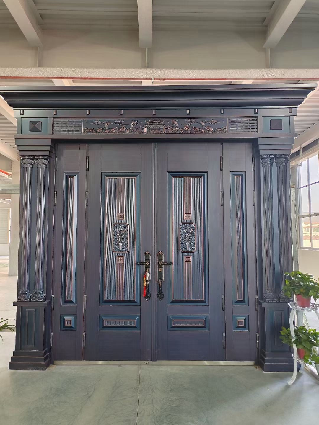 Zinc Alloy Double Swing Gate – Villa Entrance Door for Rural Homes and Courtyards