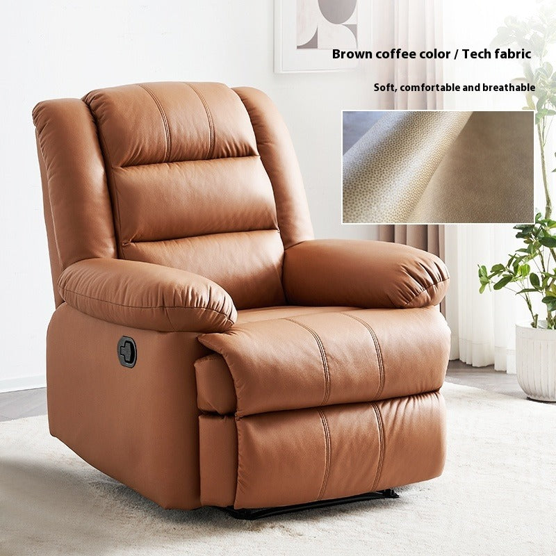 Electric Reclining Space Capsule Chair with Massage, USB Charging & 270° Swivel in Leather or Tech Fabric