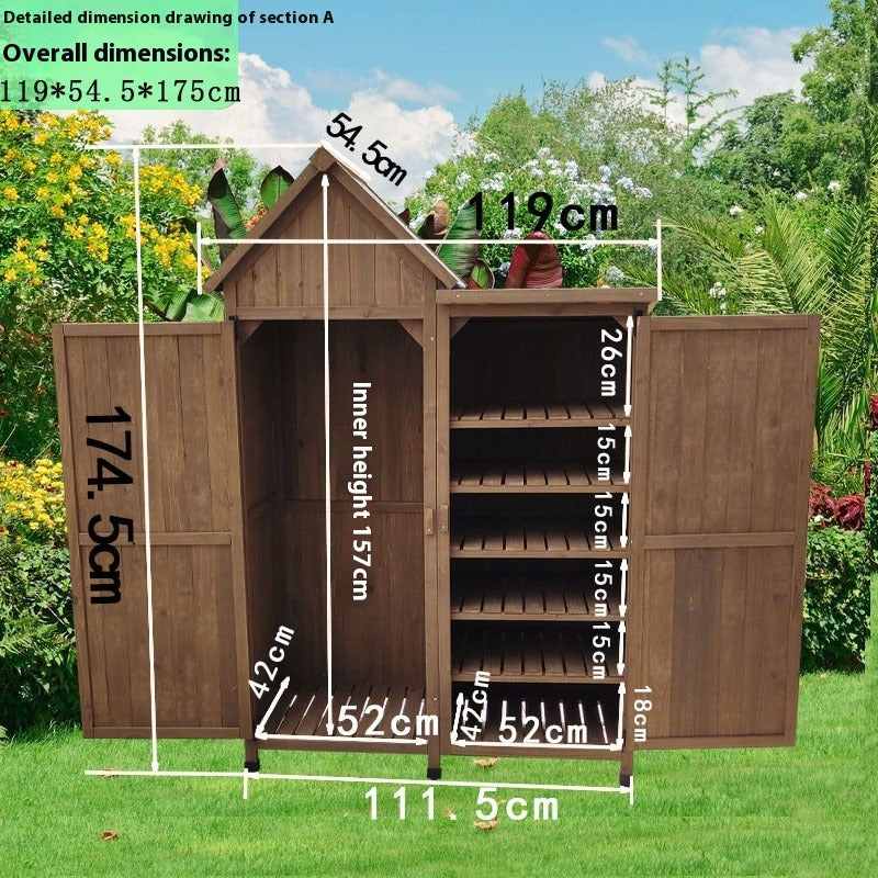 Outdoor Storage Cabinet – Weatherproof Garden Utility Shed for Balcony, Tools & Supplies