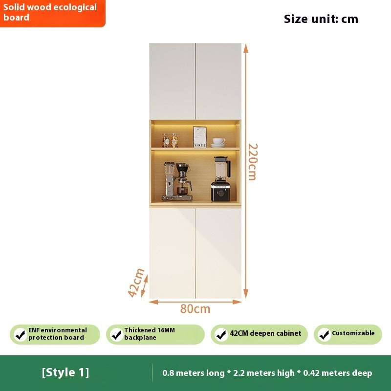 Custom Solid Wood Sideboard – Modern Wall-Mounted Tall Storage Cabinet for Living Room & Home Bar