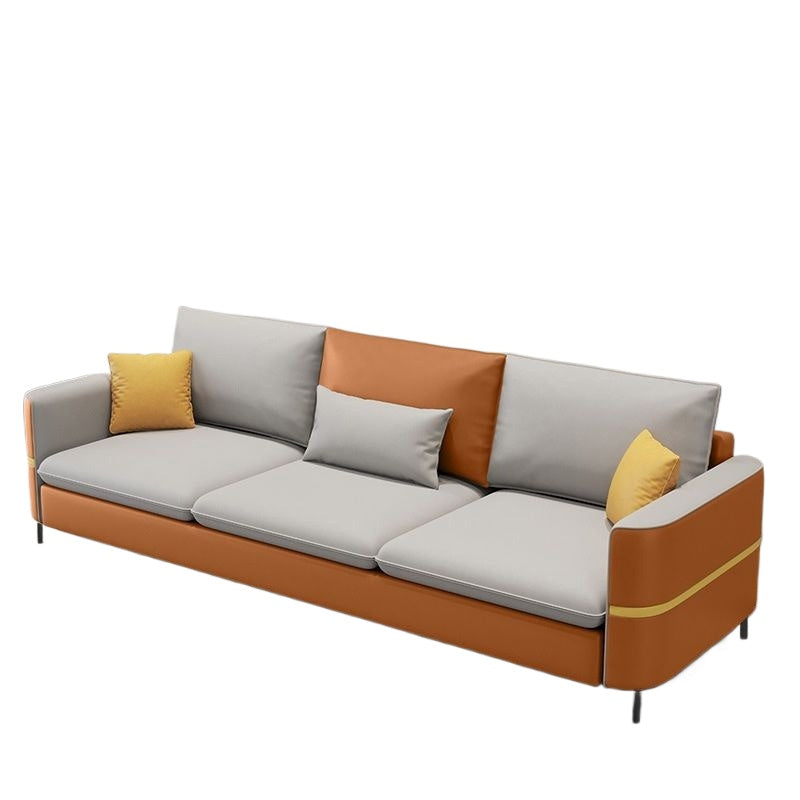 talian Minimalist Tech Fabric Sofa Set with Chaise for Small Modern Living Rooms
