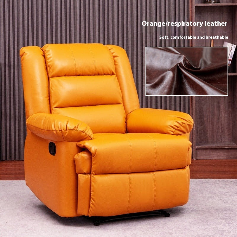 Electric Reclining Space Capsule Chair with Massage, USB Charging & 270° Swivel in Leather or Tech Fabric