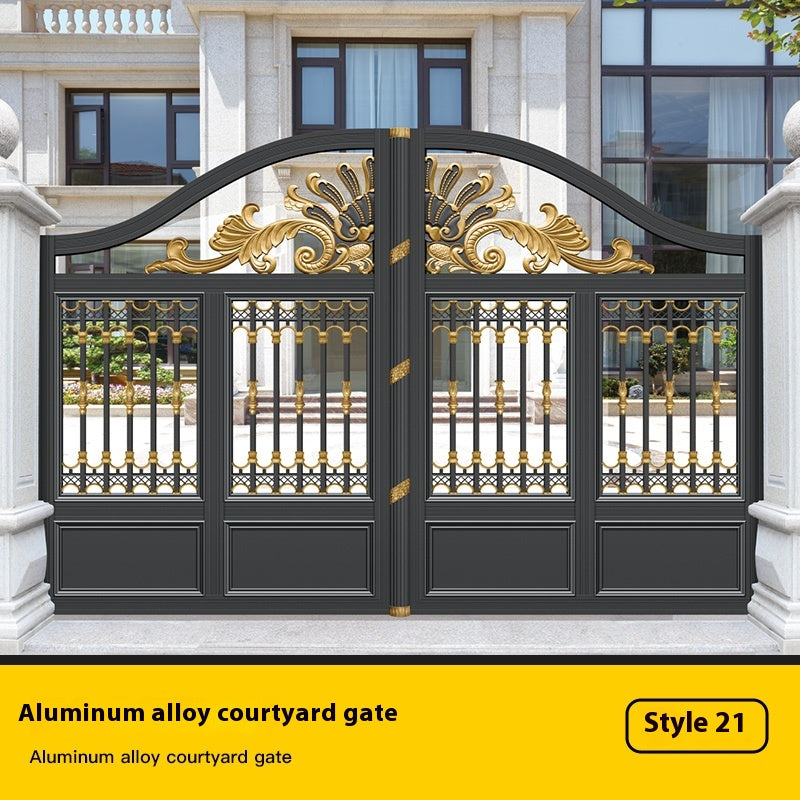 Aluminum Courtyard Gate – Double Swing or Sliding Electric Villa Entrance Gate for Garden & Private Homes