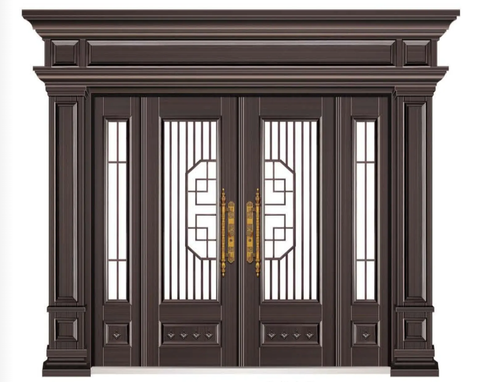 Zinc Alloy Double Swing Villa Door – Cast Aluminum Security Entry Gate for Rural Homes