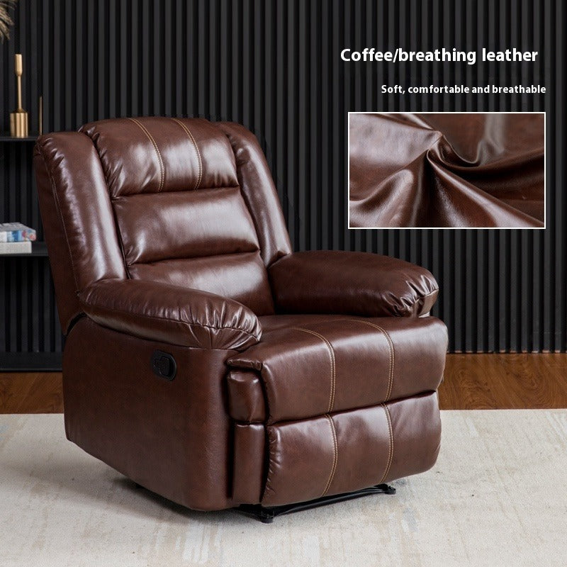 Electric Reclining Space Capsule Chair with Massage, USB Charging & 270° Swivel in Leather or Tech Fabric