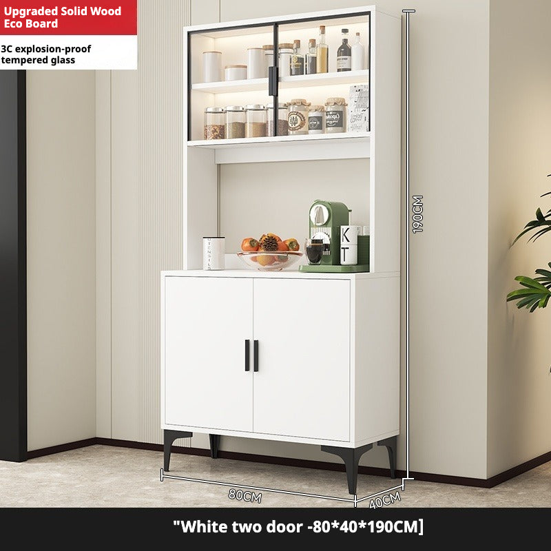 Solid Wood Sideboard Cabinet – All-in-One Wall-Mounted Tea & Storage Unit for Living Room or Kitchen