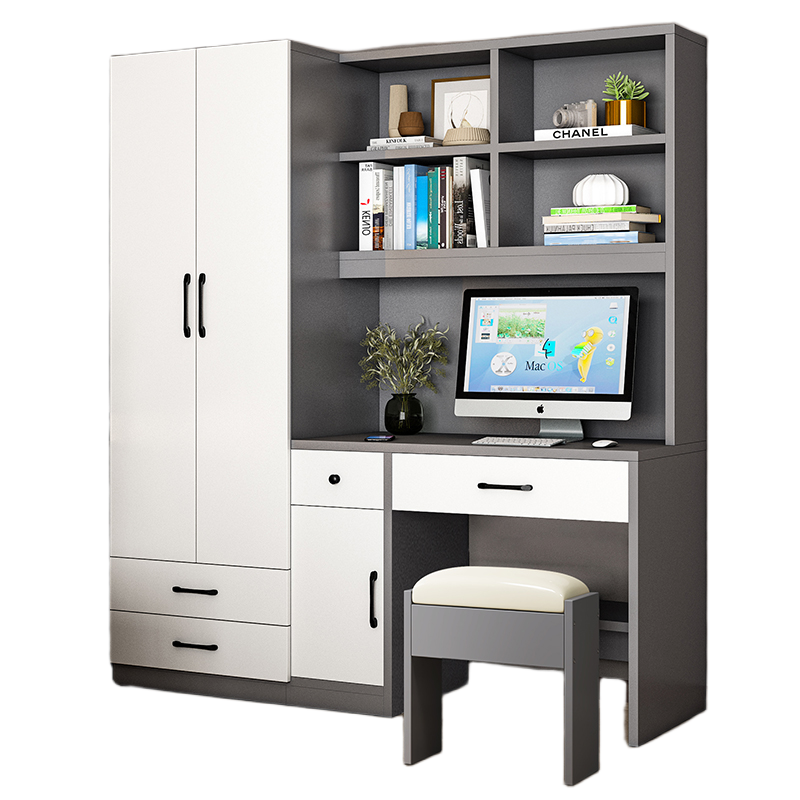 All-in-One Kids’ Desk with Wardrobe – Space-Saving Study Table & Bookshelf Combo for Small Bedrooms
