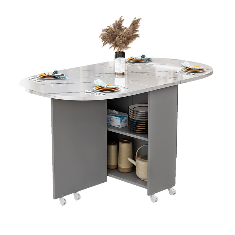 Slim Foldable Dining Table with Wheels for Small Apartments & Multi-Purpose Use